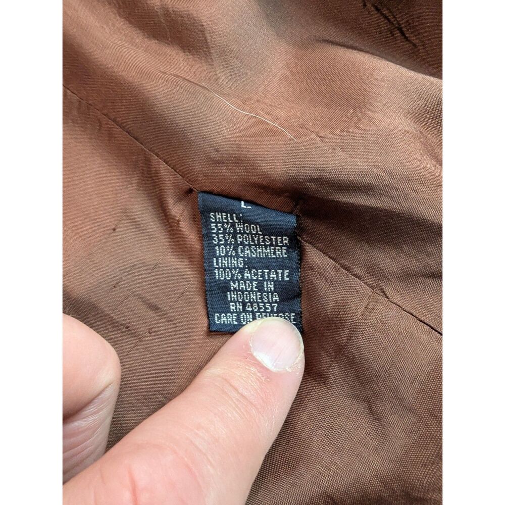Vintage L'Homme Mens Grey Brown Wool Cashmere Tweed Blazer Sport Coat Sz L - Picture 10 of 12